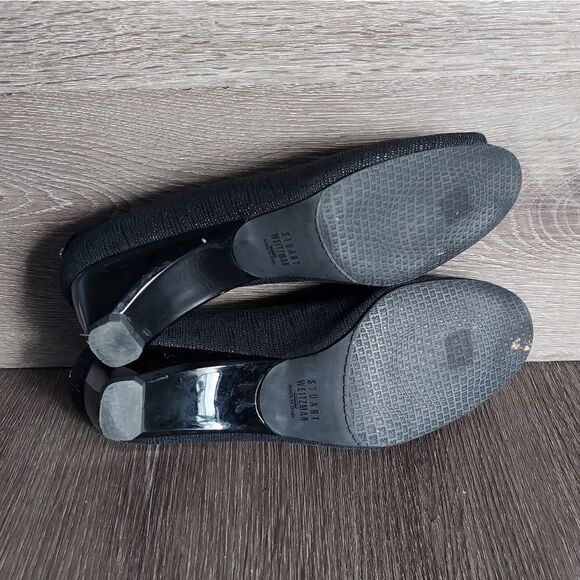 Stuart Weitzman Lizette Demi-Wedge Peep-Toe Pump, Black - Picture 10 of 11